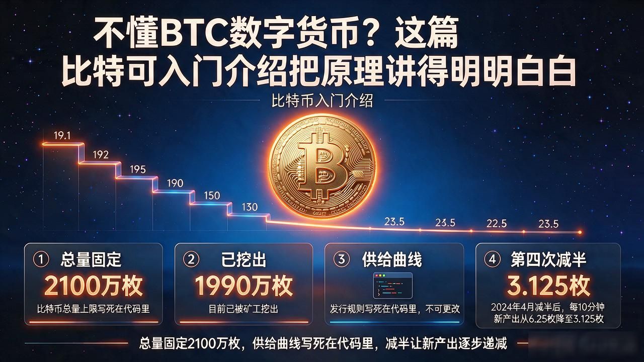BTC总量固定2100万枚与减半机制_比特币去中心化数字账本原理_btc数字货币介绍