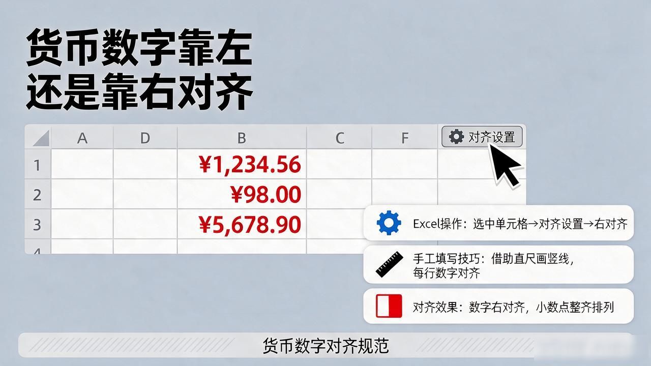 货币数字靠左还是靠右对齐？一文搞清楚