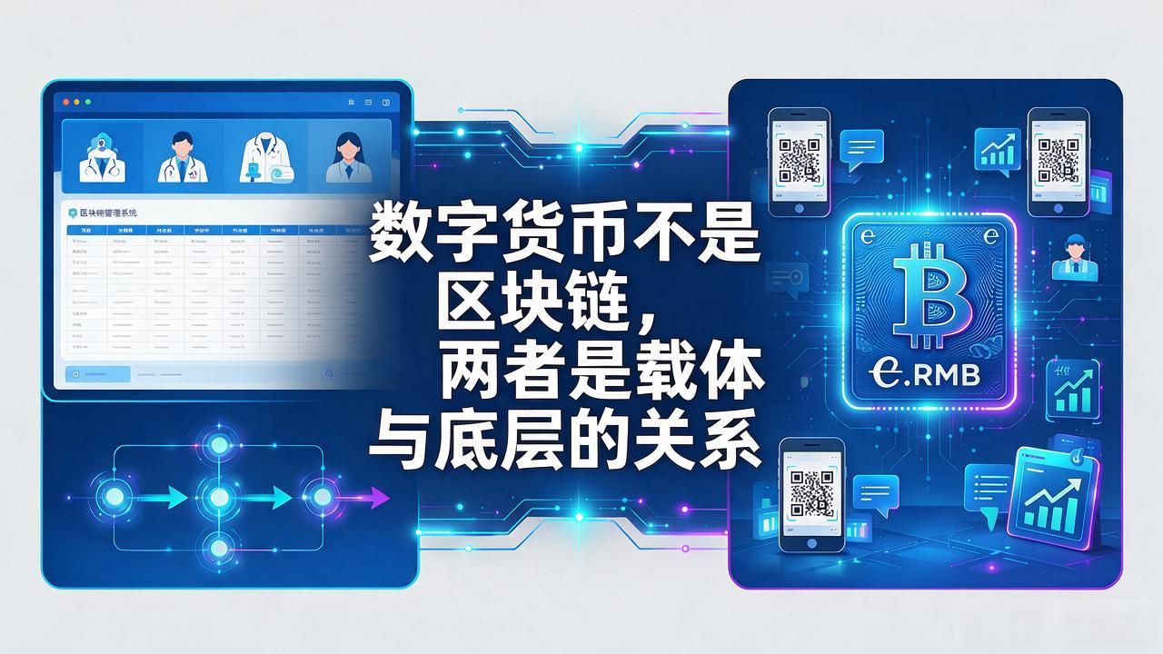 数字货币不是区块链，两者是载体与底层的关系