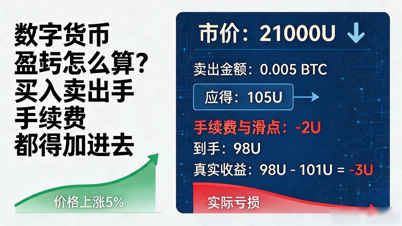 币圈交易真实盈亏计算方法_数字货币收益计算盈亏_加密货币手续费滑点成本核算