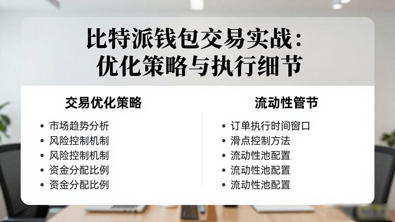 如何在比特派钱包app官网中优化交易策略与执行?_比特派钱包提升交易效率_比特派钱包自定义Gas费策略