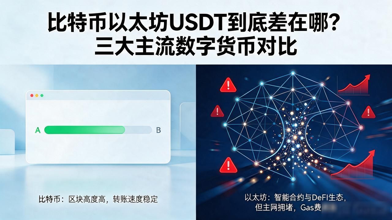 比特币以太坊USDT区别_数字货币间的对比_普通人投资数字货币选择