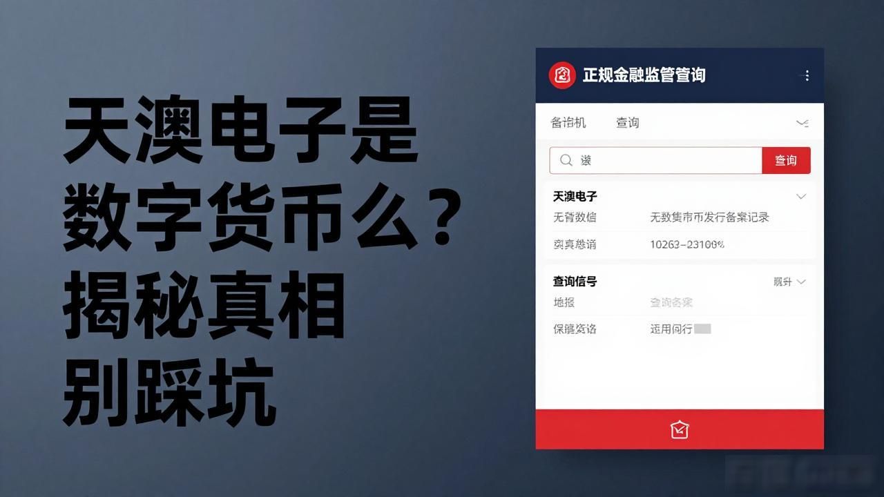 天澳电子是数字货币么_天澳电子是否属于数字货币 天澳电子数字货币备案情况 天澳电子与正规数字货币区别